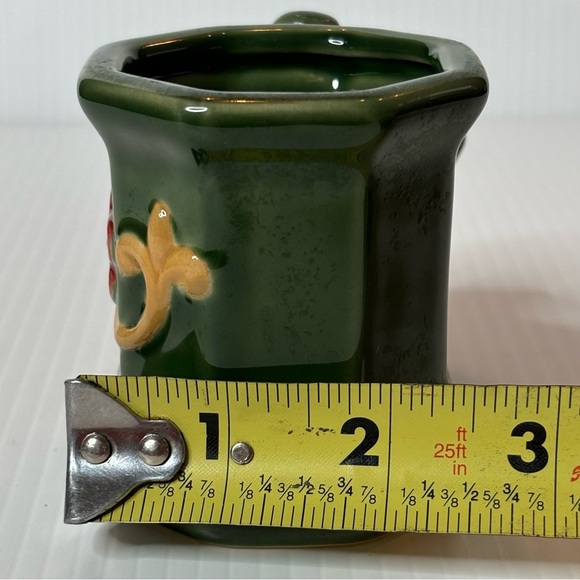 Vintage Elephant Planter Glaze Ceramic Jade Green Trunk Up-FLORAL Lucky Bamboo - Picture 8 of 9